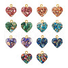 14Pcs 7 Colors Transparent Resin Natural Imperial Jasper Dyed Chips Pendants G-TA0001-39-3