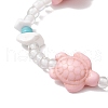 Synthetic Turquoise & Magnesite Beads Stretch Bracelets BJEW-JB11675-3