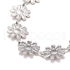 Enamel Daisy Link Chains Bracelet BJEW-P271-01P-04-3