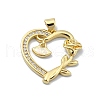 Brass Micro Pave Clear Cubic Zirconia Pendants KK-A221-27B-G-1