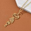 304 Stainless Steel Hollow Cut Yoga Om Lotus Flower Pendant Necklaces NJEW-Z073-02G-03-2