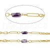 Natural Amethyst Faceted Irregular Column Beaded Chains CHC-H105-02G-04-2