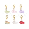 Transparent Spray Painted Glass Pendant Decorations HJEW-JM03293-02-2