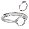 BENECREAT 1Pc 925 Sterling Silver Adjustable Ring Components STER-BC0002-66P-01-1