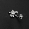 Stainless Steel Clear Cubic Zirconia Curved Barbell Belly Rings WG29D10-06-2