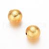 Round Matte Brass Beads KK-D509-03G-1