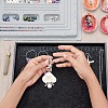 Angel Acrylic & Glass Pearl & Shell Pendant Decorations HJEW-GO00037-6