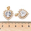 Brass Micro Pave Clear Cubic Zirconia Pendants KK-S531-27G-3