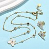 Flower 304 Stainless Steel Pendant Necklaces & Stud Earrings Sets for Women SJEW-B020-02G-1