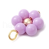 Acrylic Flowers Pendants PALLOY-JF03846-02-5