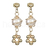Mother's Day Jewellery Natural Pearl Dangle Stud Earrings EJEW-JE05304-1
