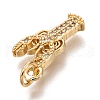 Brass Micro Pave Clear Cubic Zirconia Pendants ZIRC-B002-49-4