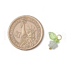 10Pcs Natural Green Strawberry Quartz Flower Charms PALLOY-JF03765-06-2