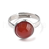 Half Round Natural Carnelian Finger Rings RJEW-M062-01P-44-2