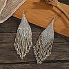 Bohemian Style Handmade Glass Seed Beads Hexagon Dangle Earrings KC8574-2-3