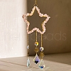 Rose Quartz & Crystal Glass Sun Catcher Pendant PW-WGCCFD7-10-1