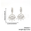 Fashionable Brass Clear Cubic Zirconia Eye Hoop Earrings SD8754-1-2