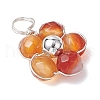 Natural Amazonite & Apatite & Rose Quartz & Amethyst & Red Agate Faceted Round Beaded Pendants PALLOY-JF03606-02-4