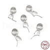 Anti-Tarnish Rhodium Plated 925 Sterling Silver Ice Pick Pinch Bails STER-Z001-114P-4