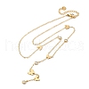 304 Stainless Steel Crystal Rhinestone Butterfly Lariat Necklaces NJEW-R026-12G-4