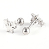 Tarnish Resistant 201 Stainless Steel Barbell Cartilage Earrings EJEW-R147-04-3