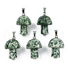 Natural Green Spot Jasper Pendants X-G-N0325-10Q-1
