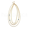 Golden Tone 304 Stainless Steel 3 Layer Necklaces for Women NJEW-A032-03G-01-1