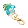 Flower Glass Pendants Decorations HJEW-MZ00248-03-3