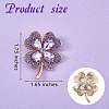 Cubic Zirconia Clover Brooch Pin JBR105D-3