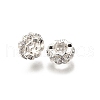 Brass Micro Pave Cubic Zirconia European Beads KK-C106-12S-1