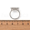 Flower Brass Micro Pave Clear Cubic Zirconia Cuff Ring Settings KK-D378-33P-4