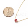 5Pcs 5 Colors Alloy Enamel Smiling Face Pendant Necklaces Set with 304 Stainless Steel Chains for Women NJEW-JN03995-4