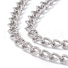 304 Stainless Steel Curb Chain Necklace with Toggle Clasps for Women NJEW-E059-01P-2