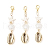 Electroplated Shell & ABS Imitation Pearl Pendant Decorations HJEW-JM03282-2