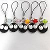 Coal Ball Opaque Resin Mobile Straps HJEW-AB00192-2