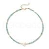 Summer Beach Natural Green Aventurine Round Beaded Necklaces NJEW-JN05262-05-4