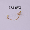 Brass Clear Cubic Zirconia Cartilage Earrings with Tassel Chain WGFB250-12-2