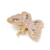 Rack Plating Brass Micro Pave Clear Cubic Zirconia Pendants KK-Z064-04G-2