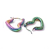 Ion Plating(IP) Rainbow Color 304 Stainless Steel Heart Hoop Earrings for Women EJEW-G293-25M-2