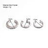 3Pcs Alloy Crystal Rhinestone Cuff Earring Sets for Women WG4401A-03-2
