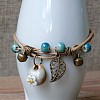 Adjustable Handmade Porcelain Flower Beads Braided Beads Bracelets WGFB2A7-07-1