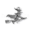 Tibetan Style Halloween Witch Alloy Pendants TIBEP-Q050-06AS-NR-2
