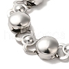 304 Stainless Steel Flat Round Link Chain Bracelet BJEW-Q776-02A-01-2