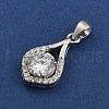 Fine Silver Pave Clear Cubic Zirconia Pendants STER-F062-02P-2