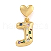 Brass Micro Pave Colorful Cubic Zirconia Pendants KK-P281-01G-J-1