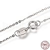 Anti-Tarnish Rhodium Plated 925 Sterling Silver Cable Chain Necklaces NJEW-N0048-46-16-3