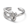 Rack Plating Brass Knot Open Cuff Rings for Women RJEW-Q777-02P-2