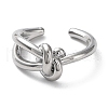 Rack Plating Brass Knot Open Cuff Rings for Women RJEW-Q777-02P-2