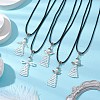 5Pcs 5 Styles Seed Beads Loom Angel Pendant Necklaces NJEW-MZ00061-2