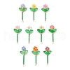 Glass Seed Beaded Flower Pendants PALLOY-MZ00668-1
